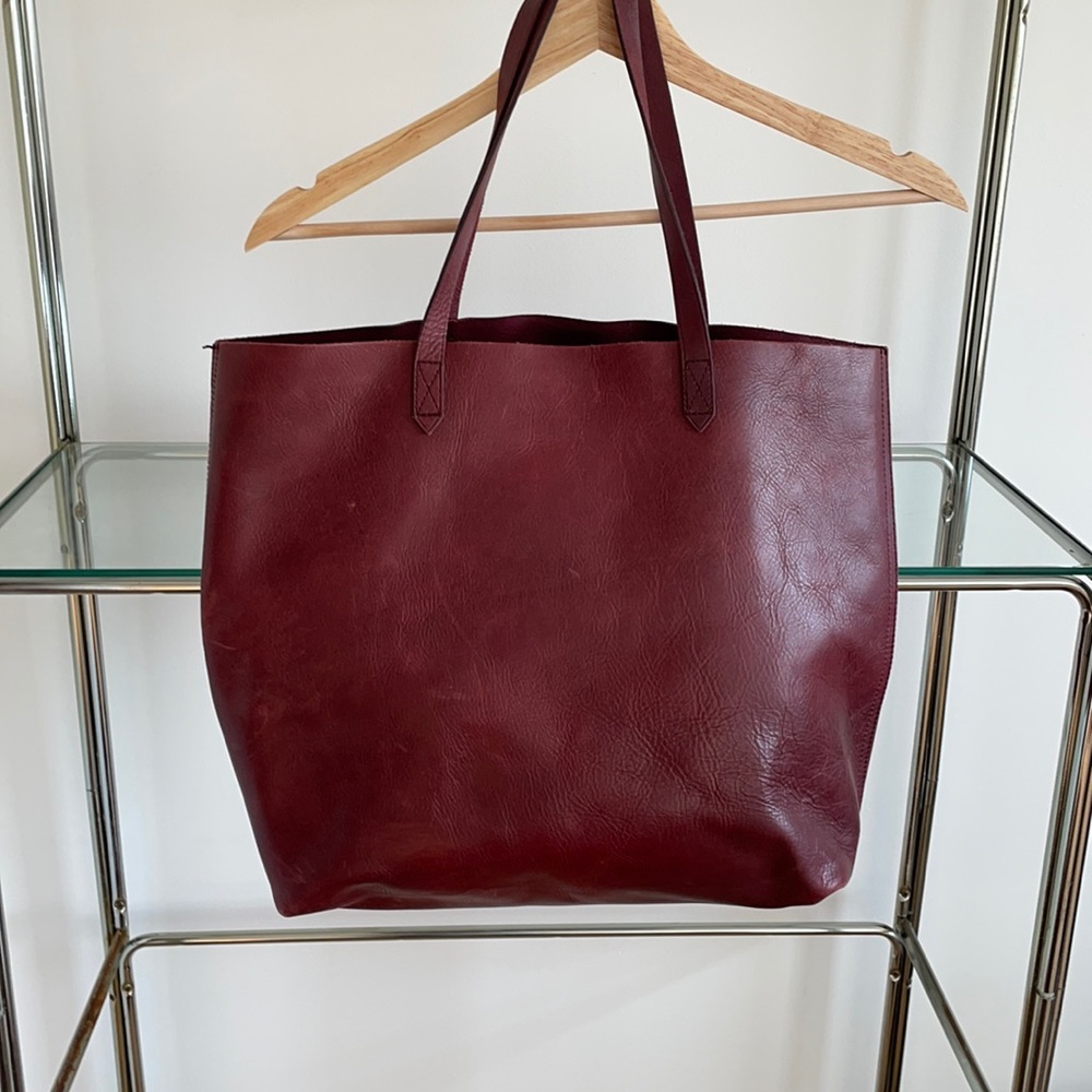 Madewell red leather shoulder bag